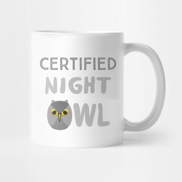 Certified Night Owl Statement with Gray and Yellow Bird (White Background) by Art By LM Designs 